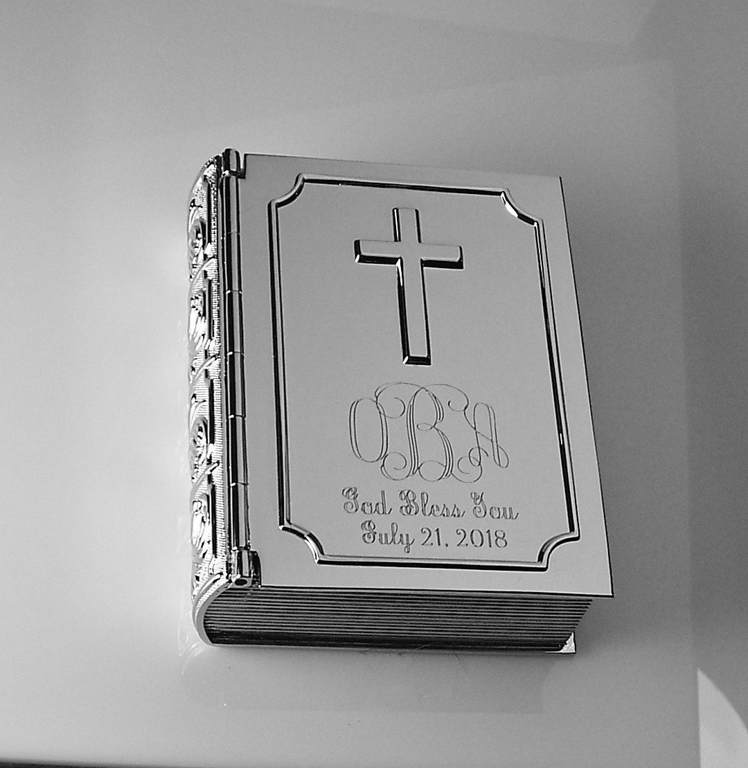 Personalized Jewelry Box Custom Engraved Silver Nickel Plated Etsy