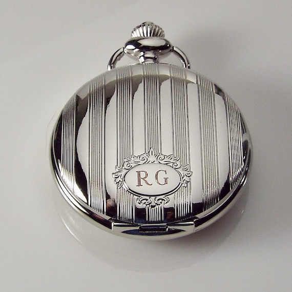 Pocket Watch Custom Engraved Personalized Quartz Watch With