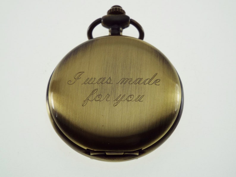 Pocket Watch Custom Engraved Personalized Bronze Color Etsy