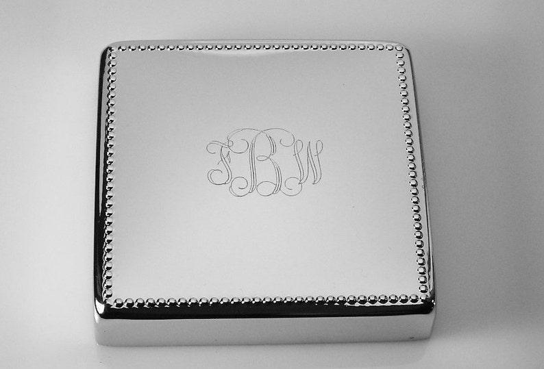 Custom Engraved Personalized Silver Square Jewelry Box With - Etsy