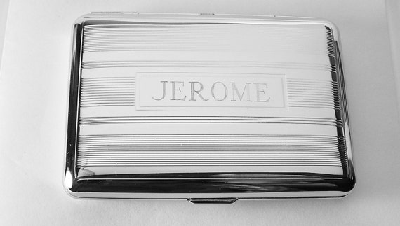 Custom Engraved Cigarette or Business Card Case Personalized Double Sided  Linear Design Kings Cigarette Holder -hand Engraved