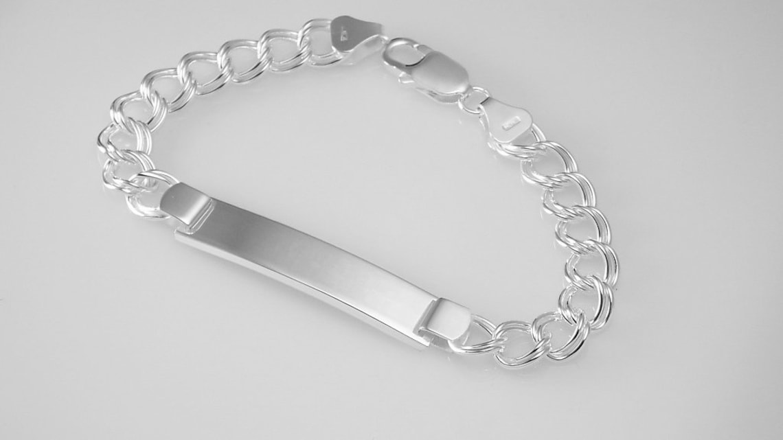 Custom Engraved ID Bracelet Sterling Silver 7.25 Inch Length Etsy