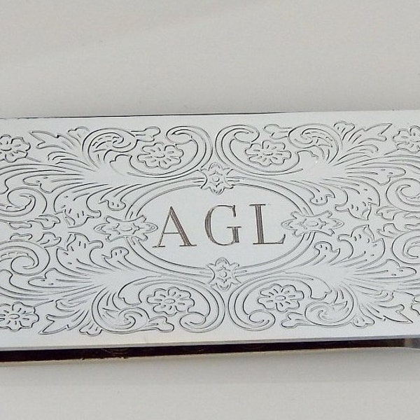 Engraved Money Clip Custom Engraved Personalized Money Clip with Scroll Design  -Hand Engraved