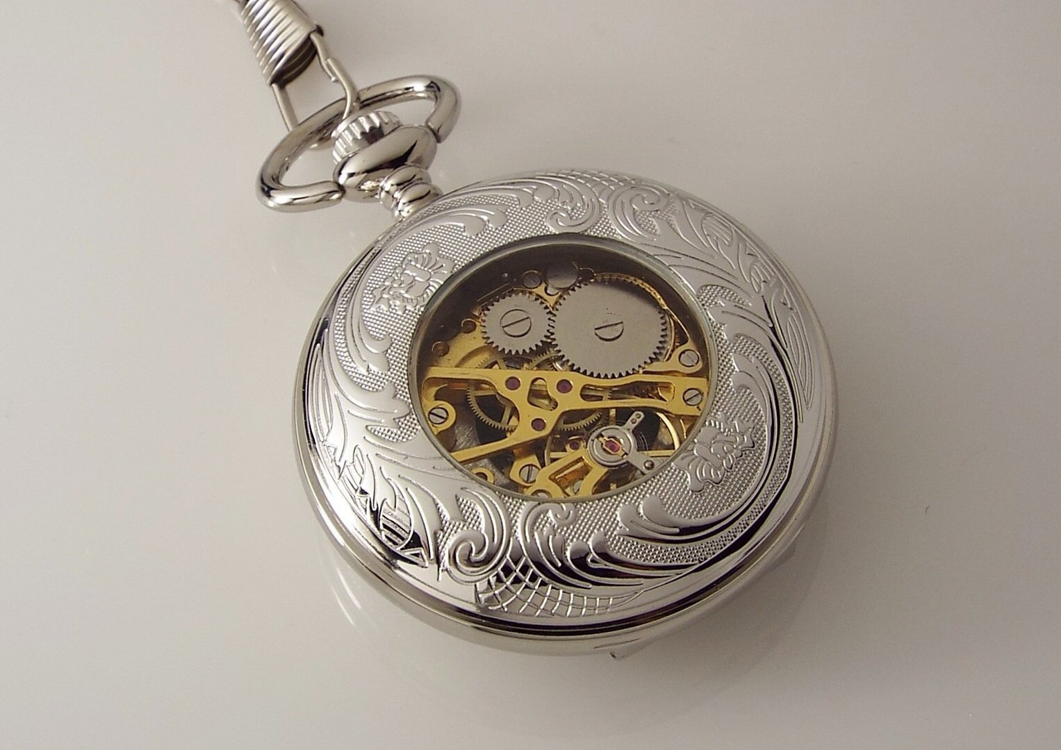 Pocket Watch Custom Engraved Mechanical Wind up Pocket Watch Etsy