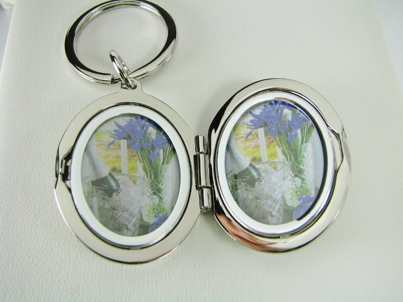 Photo Locket Keychain Personalized Custom Engraved Silver High Etsy