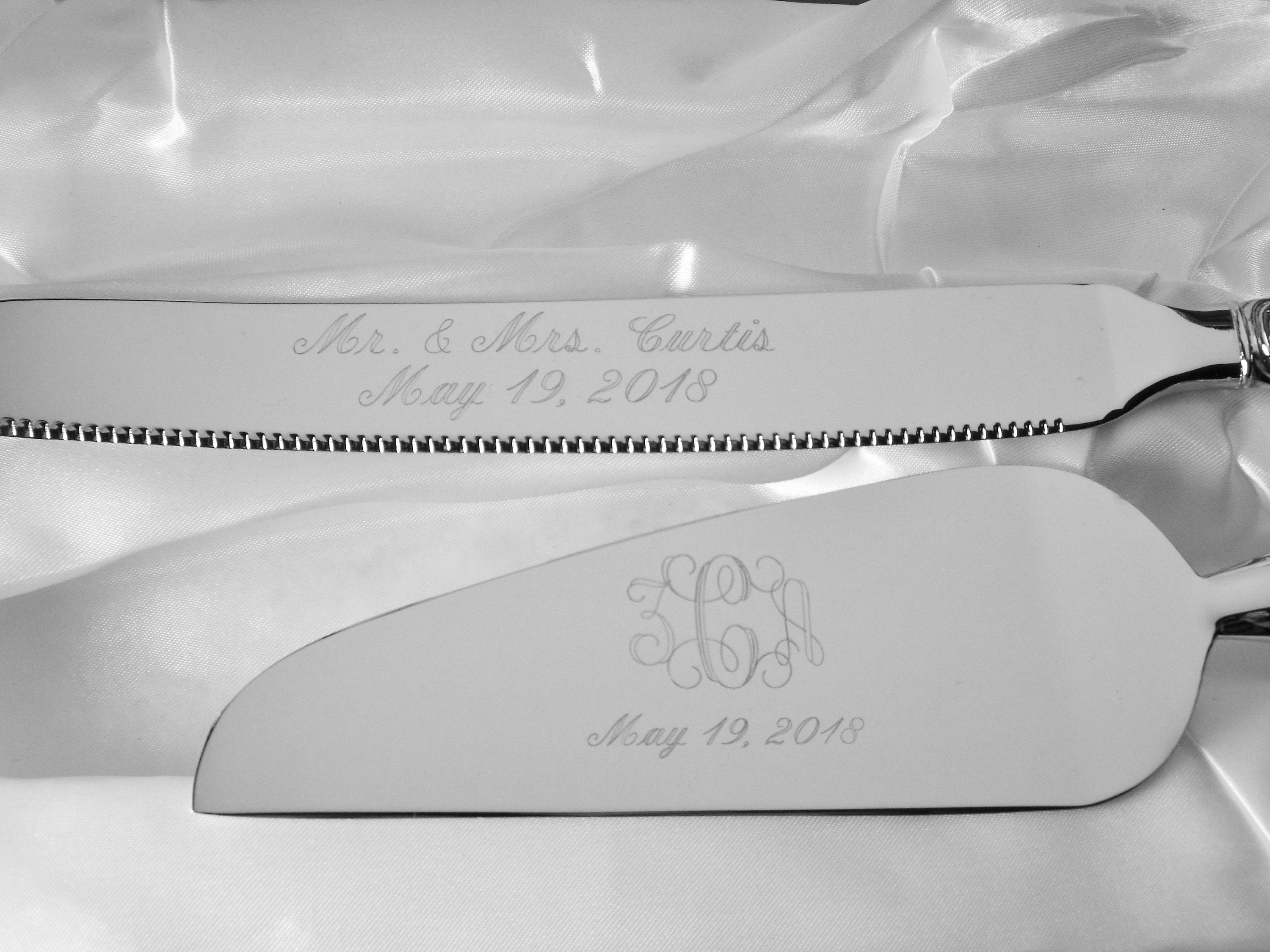 Wedding Cake Server Set Custom Engraved Personalized Serving Etsy