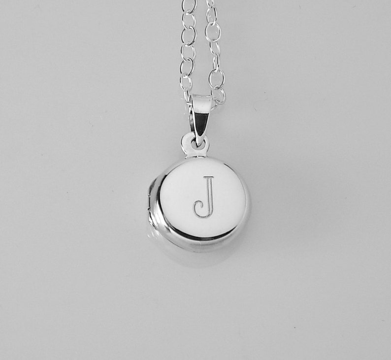 Personalized Sterling Silver Round Locket Petite 1/2 Inch Custom Engraved Hand Engraved image 5