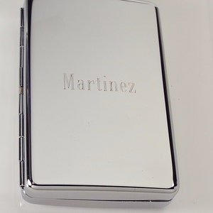 Custom Engraved Personalized Cigarette Case High Polish Double Sided 100s Size Hand Engraved image 4