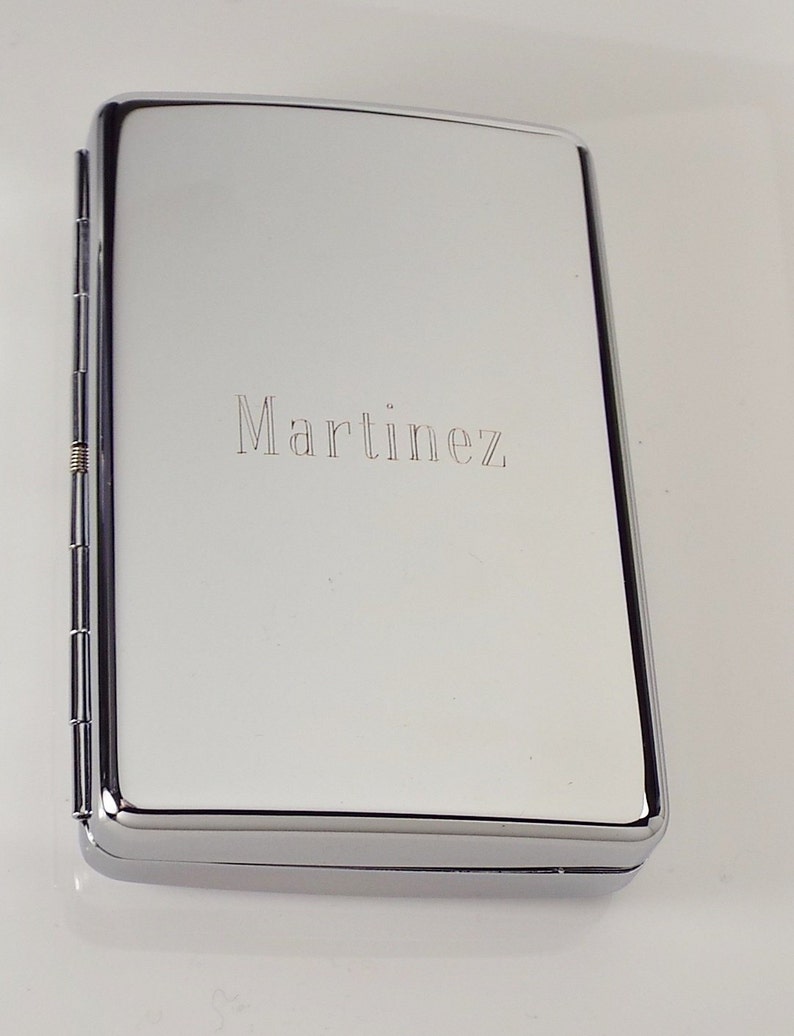 Custom Engraved Personalized Cigarette Case High Polish Double Sided 100s Size Hand Engraved image 4