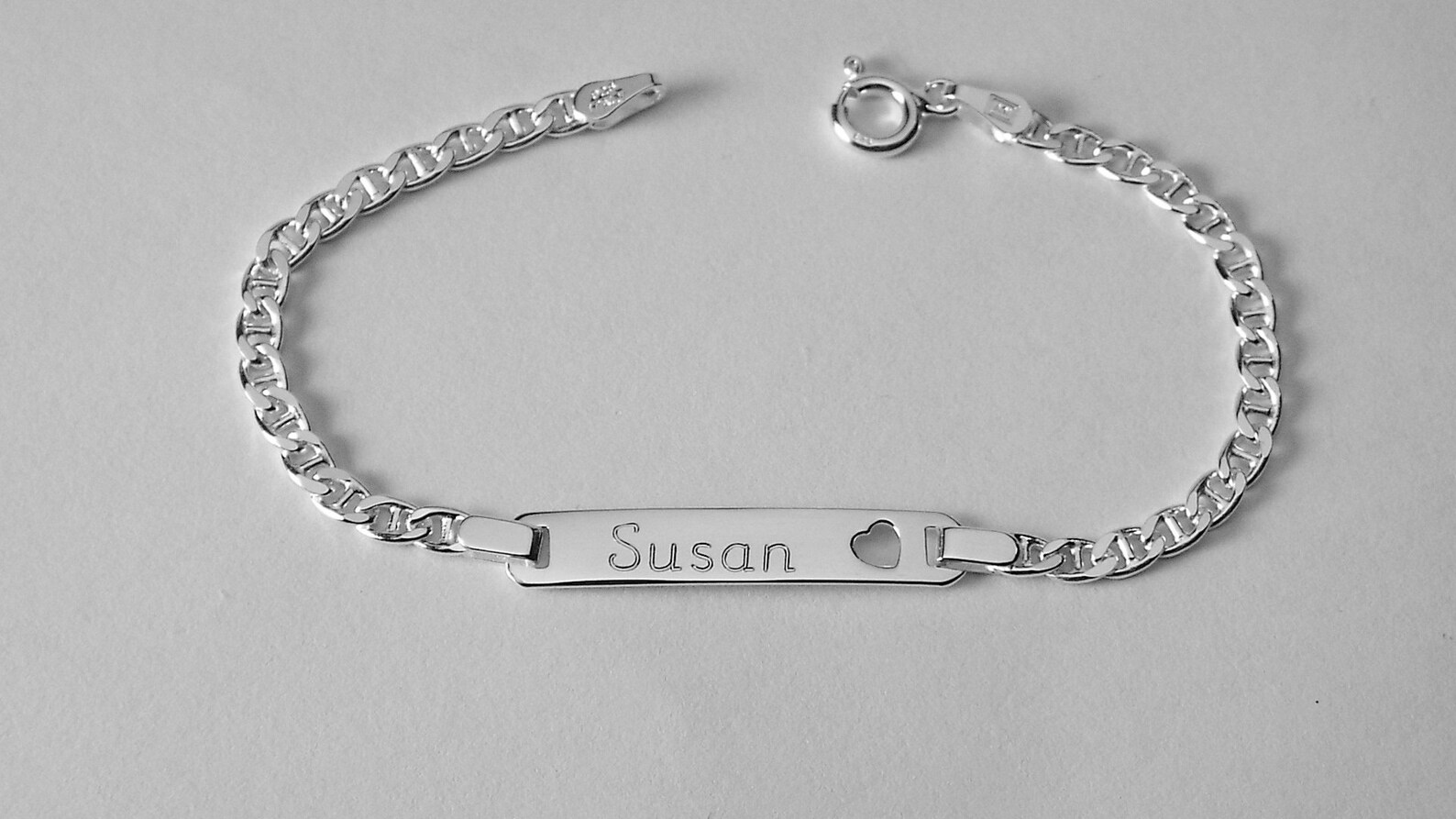 Custom Engraved ID Bracelet Personalized Sterling Silver 6 Etsy