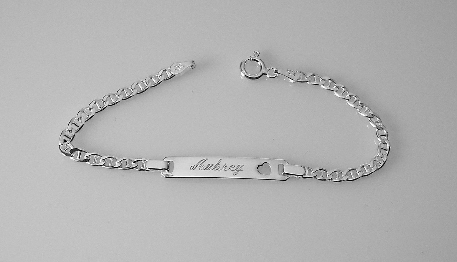 Custom Engraved ID Bracelet Personalized Sterling Silver 6 Etsy