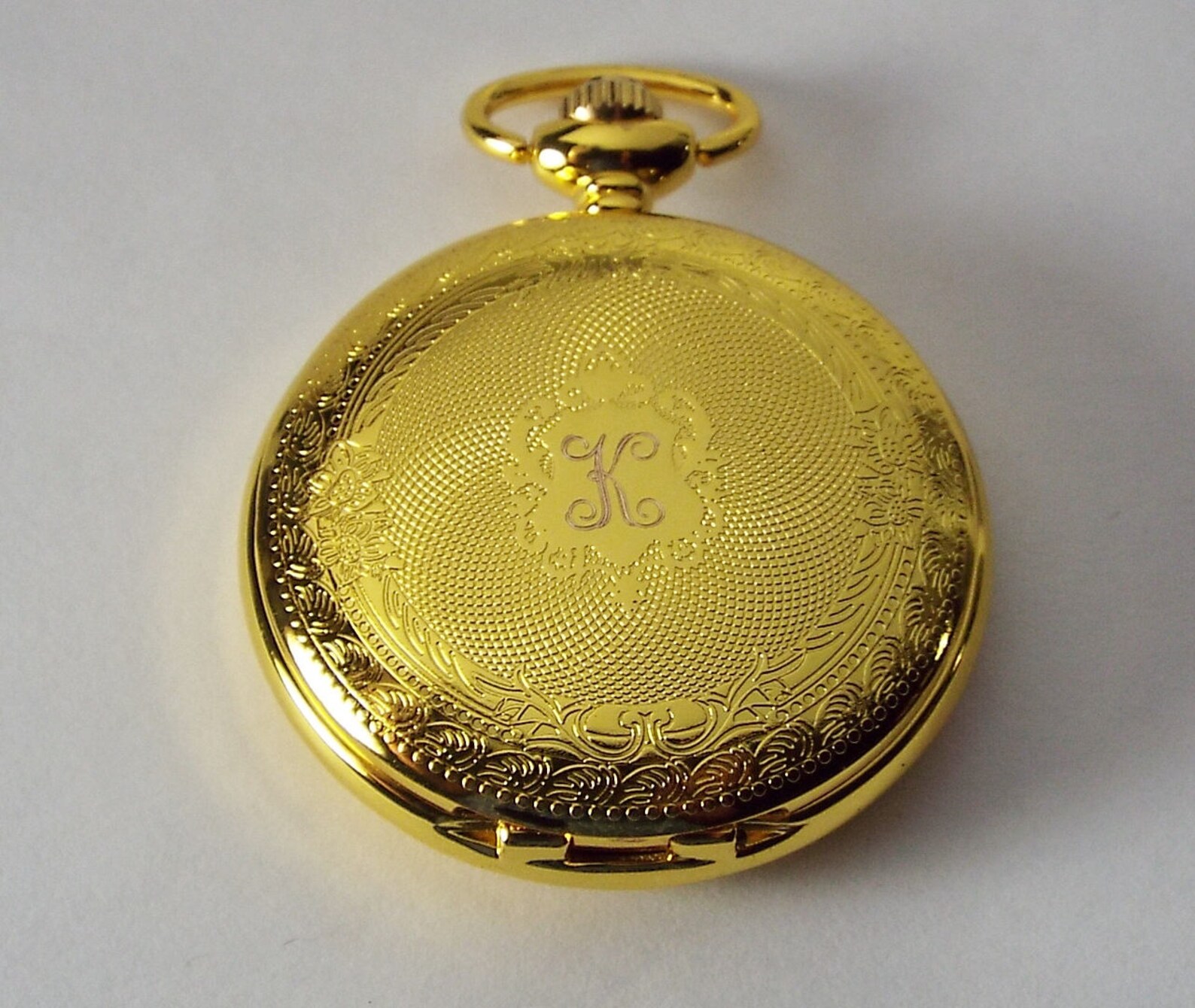 Pocket Watch Custom Engraved Gold Tone Mechanical Wind up Etsy