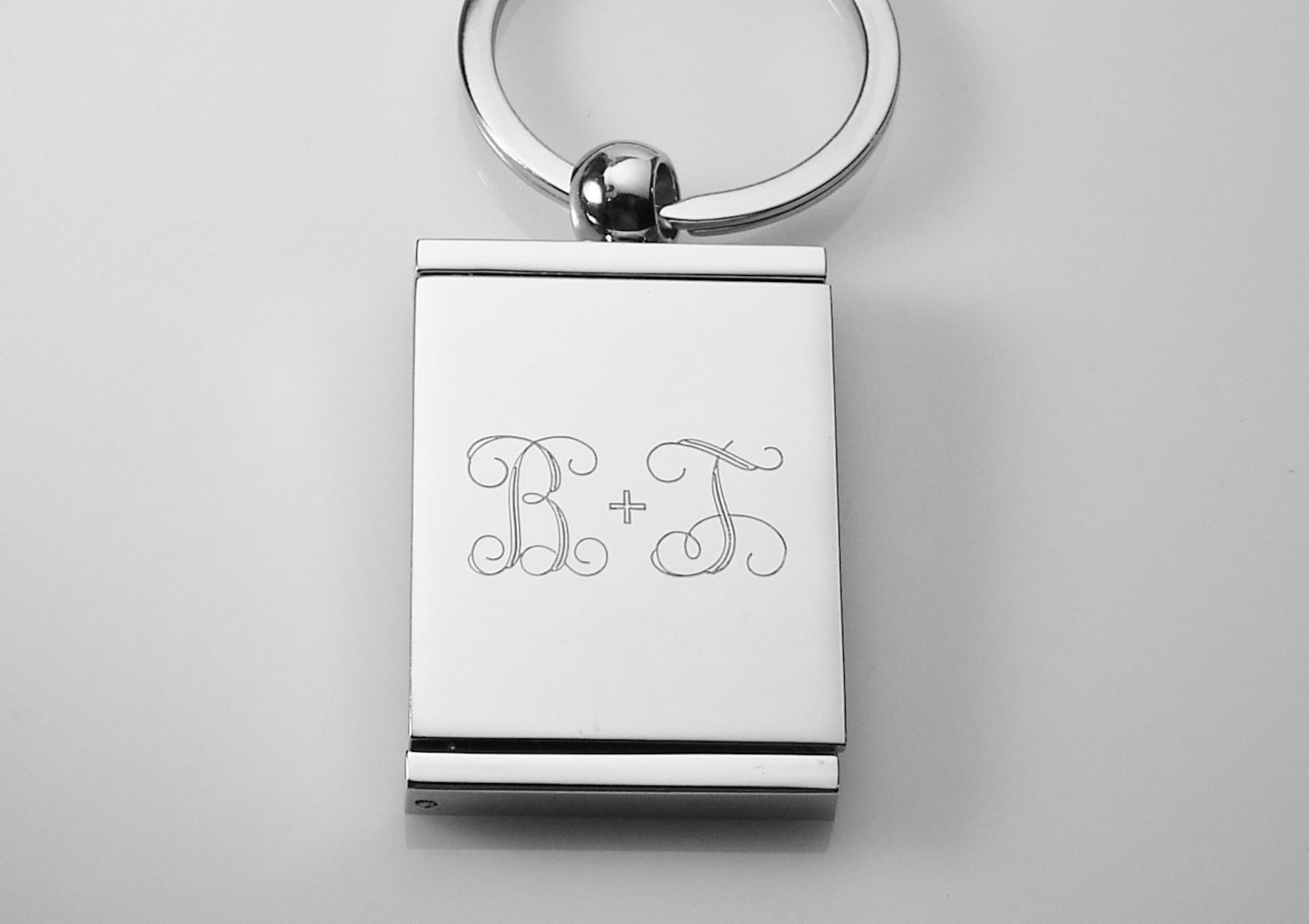 Engraved Photo Locket Keychain Personalized Custom Silver High Etsy