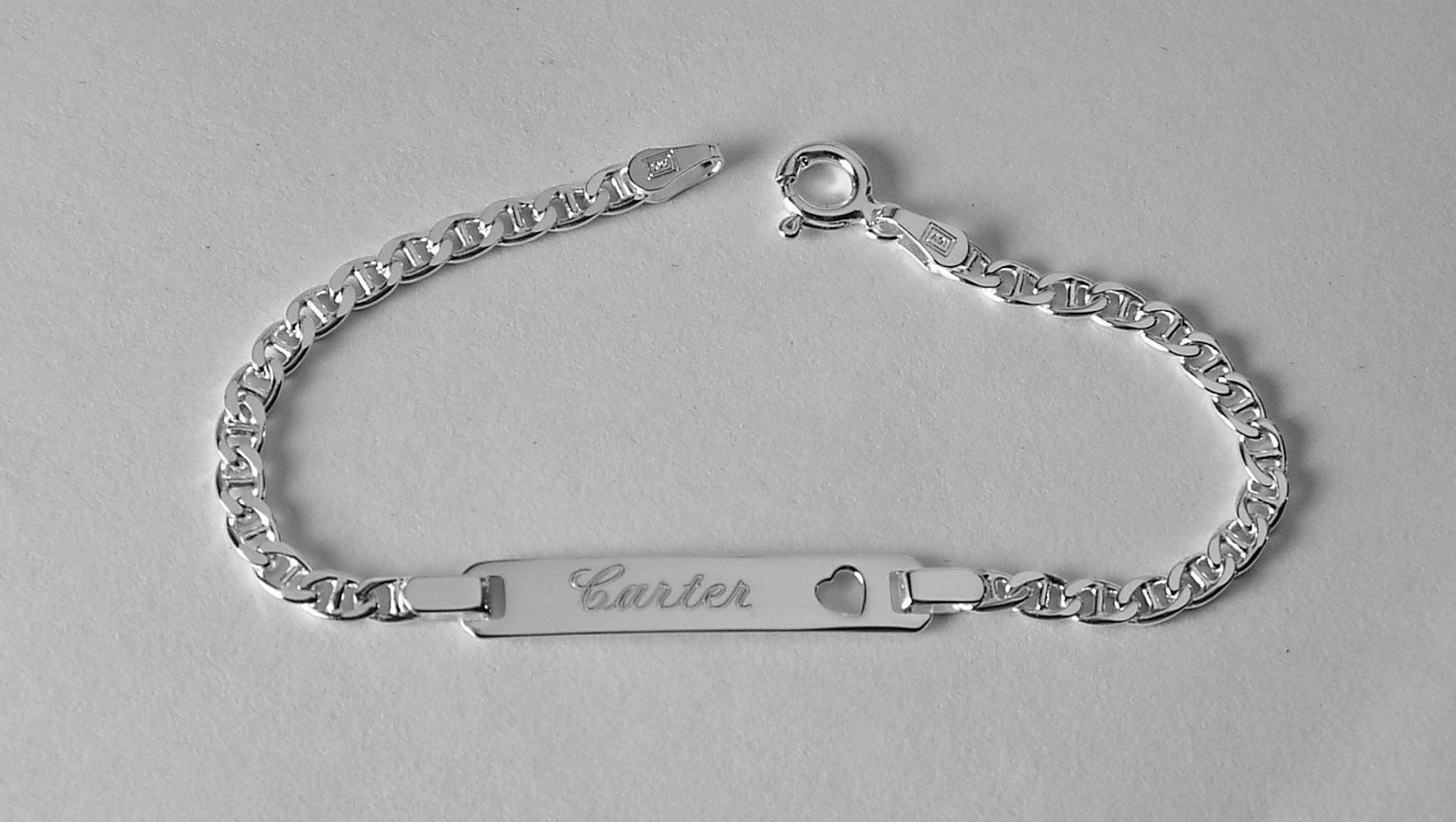 Custom Engraved ID Bracelet Personalized Sterling Silver 6 Etsy