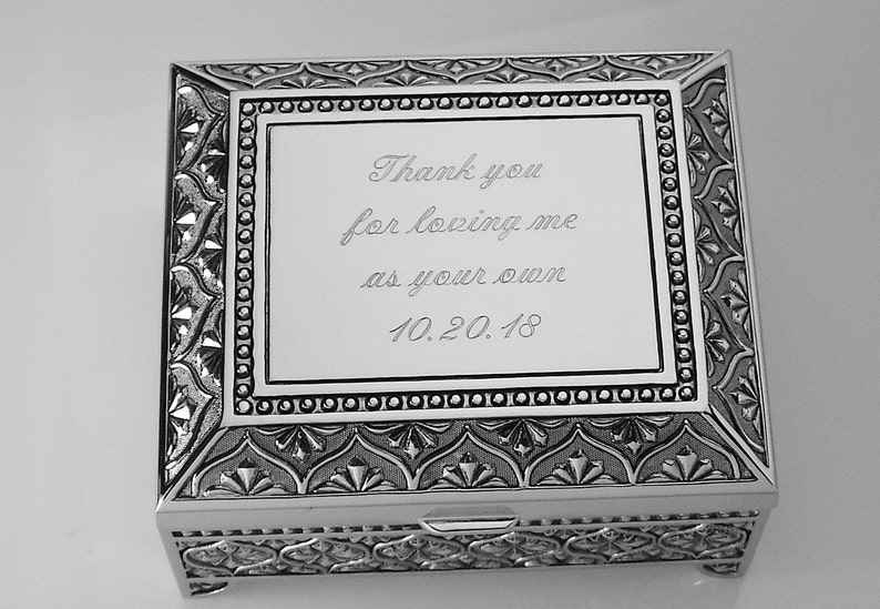 Custom Engraved Jewelry Box Personalized Silver Nickel Plated Etsy