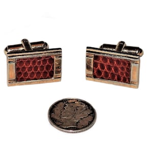 Mid Century Modern Leather Cufflinks, Gift Box Included