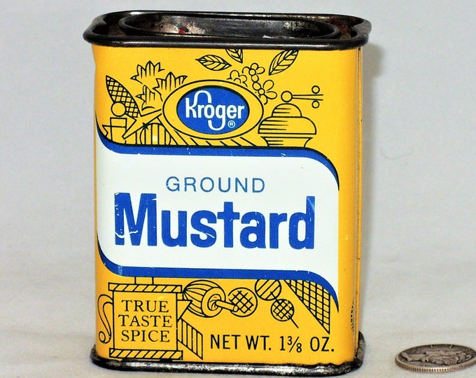 Vintage Kroger Ground Mustard Spice Tin Etsy