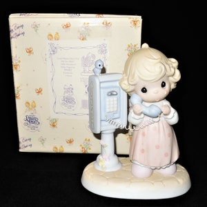 Vintage 1998 Enesco, Precious Moments Porcelain Figurine, Lord Please Don&#39;t Put Me On Hold