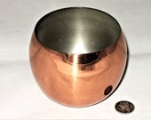 Round Mid Century Copper Cup or Bowl