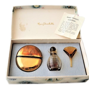 Vintage Mary Dunhill Scentinel Perfume Bottle, Perfume and Funnel, Boxed Set