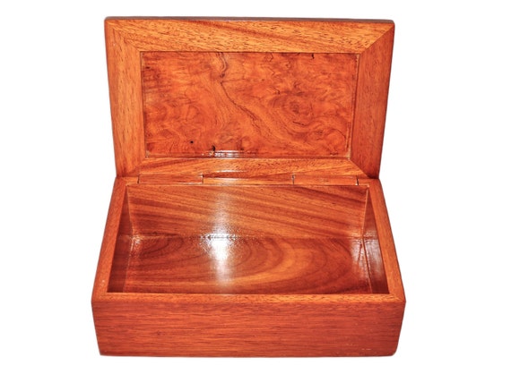 Vintage Inlayed Wood Box with Glossy Finish - image 3