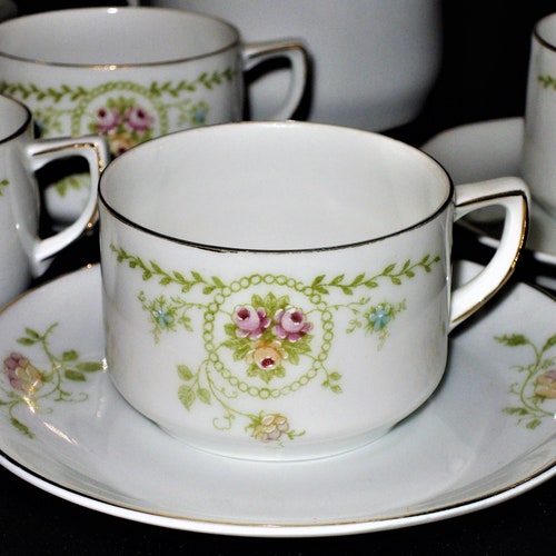 Antique Z.S. and Co. Bavaria, Hand Painted Porcelain, Demitasse shops Coffee Set