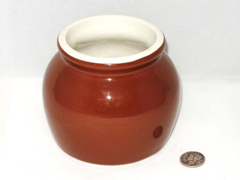 Vintage Hall Pottery Small Brown Crock 462 Etsy