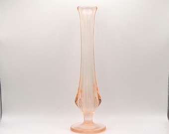 Vintage Fenton Pink Depression Glass, Swung Bud Vase
