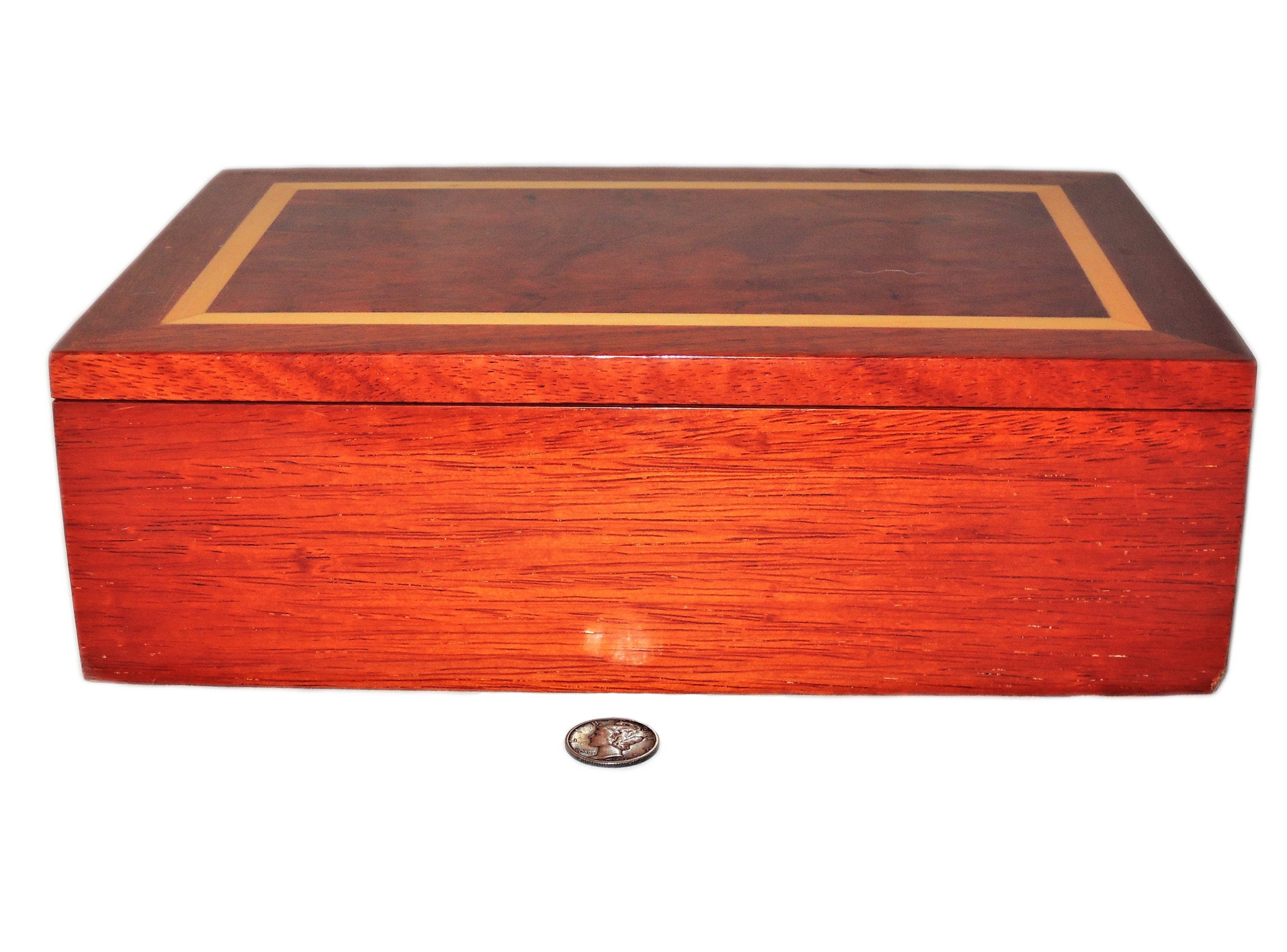 Small Inlayed Box Vintage Inlayed Wood Box With Glossy Finish - Etsy