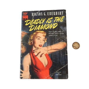 Vintage Paperback, Deadly Is the Diamond by Mignon Eberhart, Dell 10 Ten Cent Book
