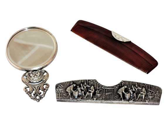 Vintage Pocket or Purse Mirror and Comb Set, Made in Denmark  display picture 1