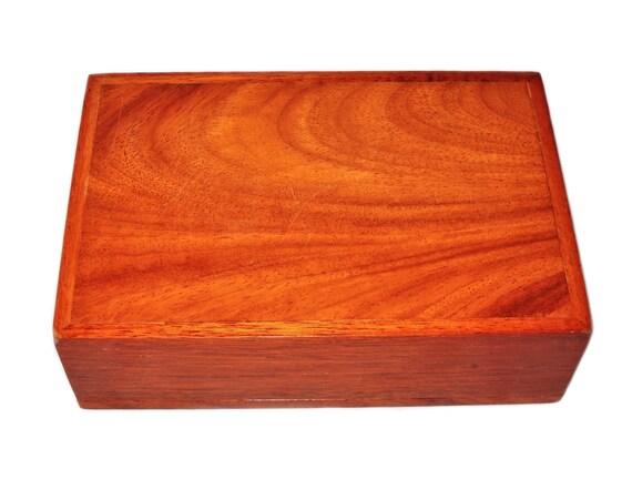 Vintage Inlayed Wood Box with Glossy Finish - image 5