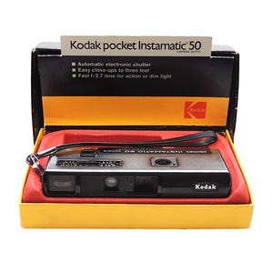 Vintage Kodak Pocket Instamatic 50 Camera with Original Box and Papers