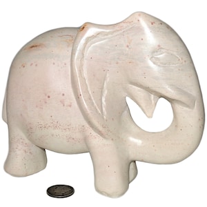 Vintage Hand Carved Rustic Soapstone Elephant