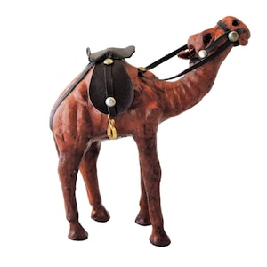 Vintage Leather Dromedary Camel Figurine