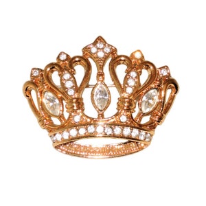 Vintage Kenneth Jay Lane Crown Rhinestone Brooch, KJL for Avon, Gift Box Included