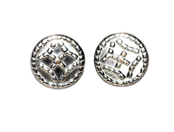 Vintage 1950s to 1970s Swank Silver Tone Cufflinks Raised Crown Round DressyWeddingGroomFormal Wear Men/'sMan/'s Accessory Cuff Links