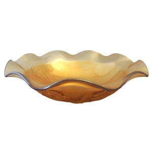 Vintage Jeanette Glass, Iris and Herringbone, Marigold Carnival Iridescent Bowl