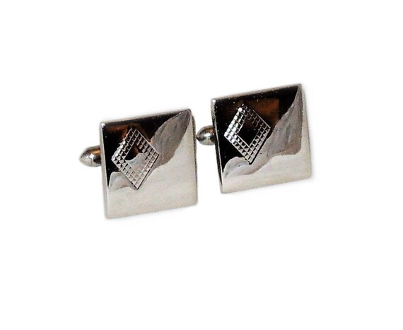 Vintage Mid Century, Silver Tone Swank Cufflinks, Gift Box Included