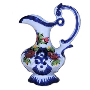 Vintage Traditional Hand Painted Portuguese Water Jug or Urn