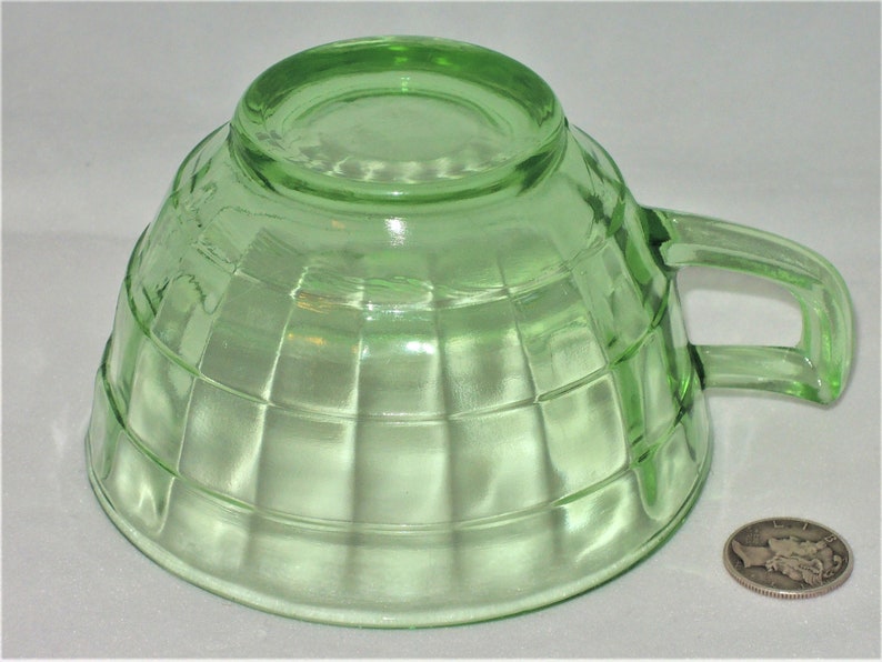 Block Optic Green Depression Glass Coffee Cup Hocking Glass Etsy