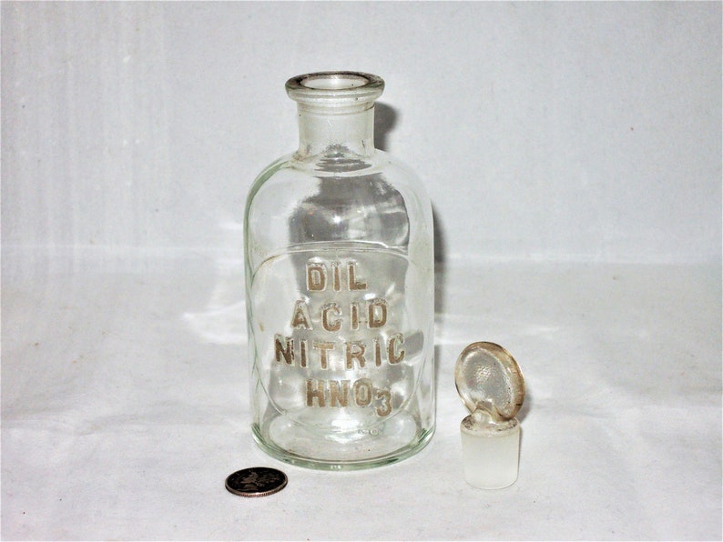 Vintage Pharmacy Laboratory Nitric Acid Glass Bottle Etsy