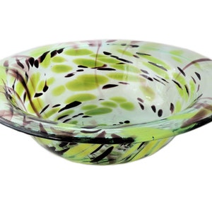 Vintage Spotted and Swirl Art Glass Serving Bowl