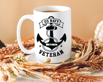 Custom US Navy Veteran Mug, Double-Sided Print Coffee mug