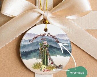 Saguaro Christmas Ornament,  Desert Holiday Cactus, Southwest Arizona Gift