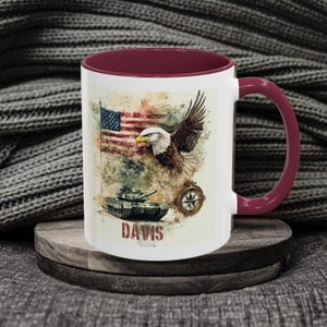 Army Veteran Coffee Mug | Veterans Day Patriotic Eagle Design | 11oz  Tea Mug | Two Designs to Choose From | Gift for Military Heroes l