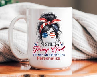 Trump Girl Ceramic Mug: Patriotic MAGA Gift, Personalized Option