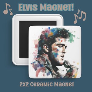 Elvis Presley Ceramic Fridge Magnet: Rock n Roll Kitchen Decor