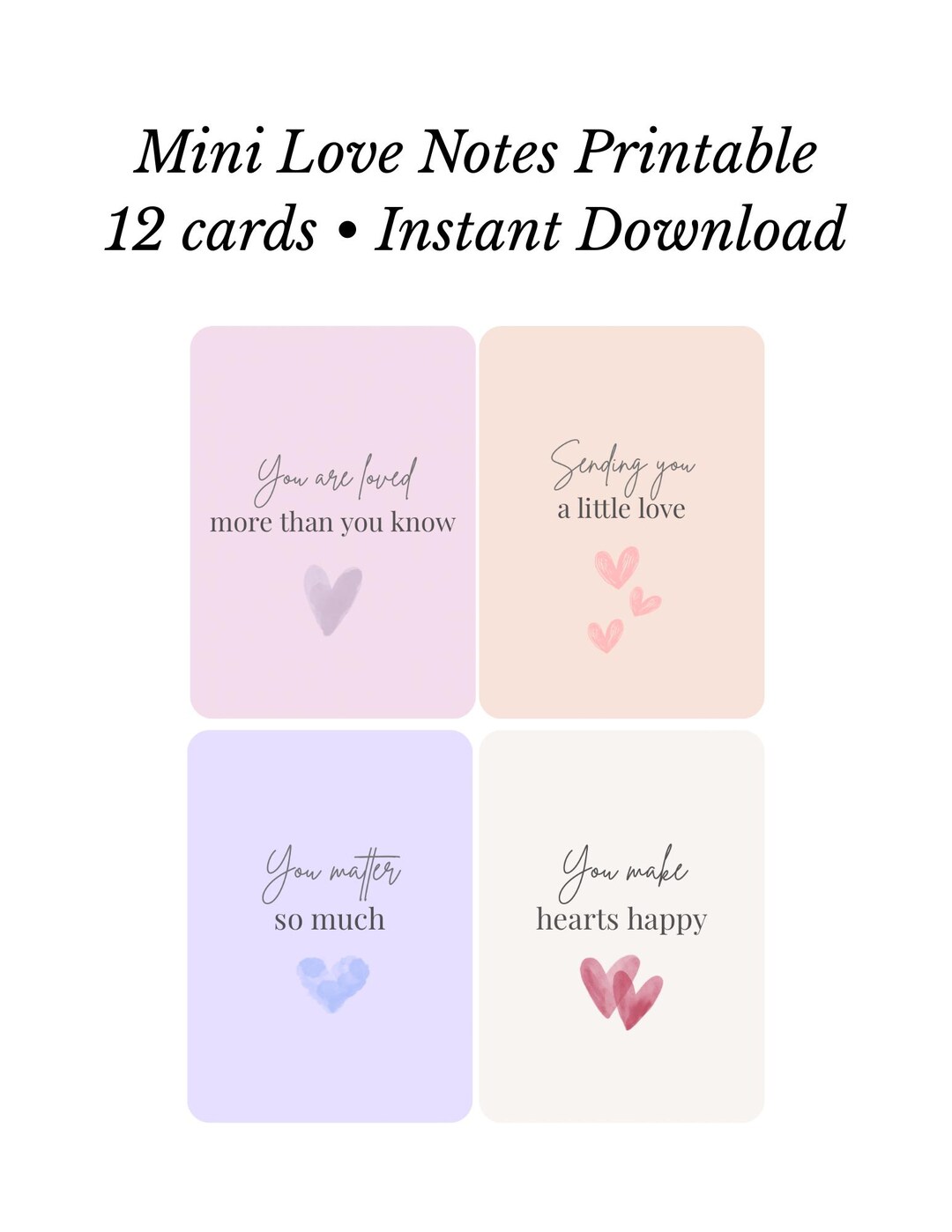 Mini Love Notes Printable for Kids | Valentine Affirmation Cards ...