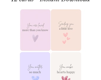 Mini Love Notes Printable for Kids | Valentine Affirmation Cards | Lunchbox Notes | Instant Download